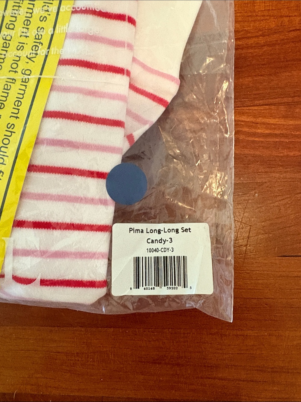 Lake Pajamas Kids Pima Cotton Long Long Pajama Set in Candy Stripe SZ 3 NEW - Picture 4 of 4